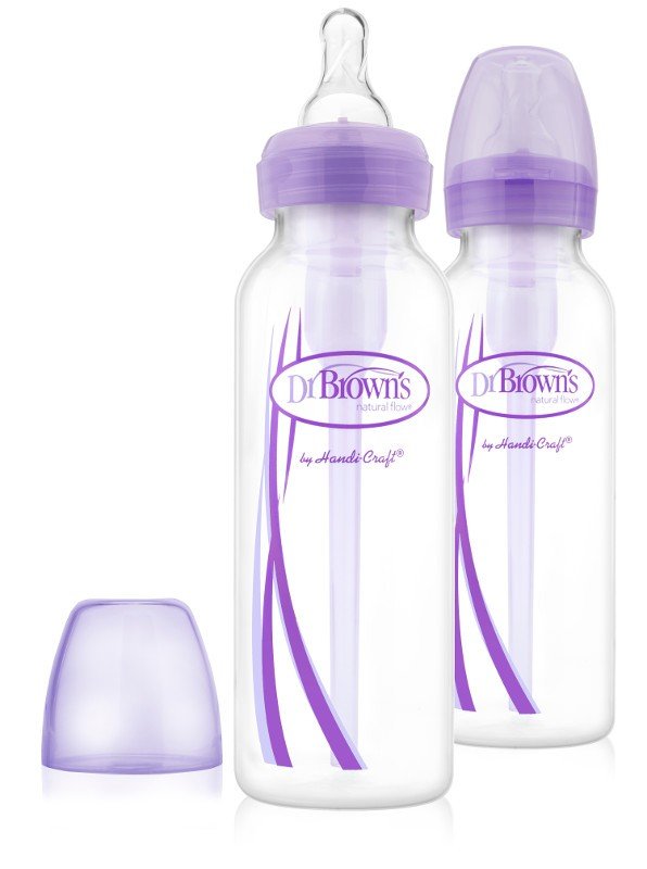Kojenecká láhev úzkohrdlá OPTIONS 2x250 ml fialová