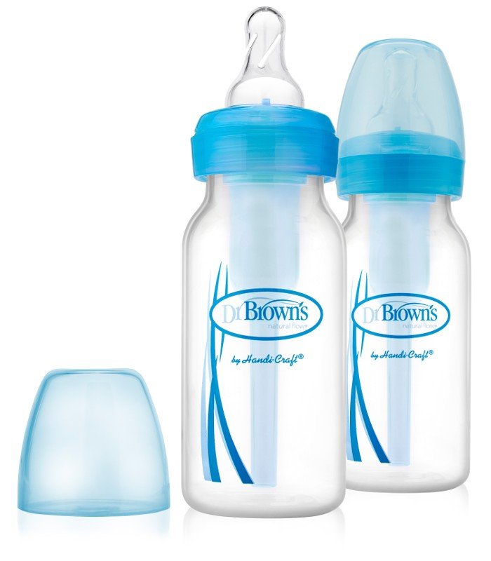 Kojenecká láhev úzkohrdlá OPTIONS 2x120 ml modrá