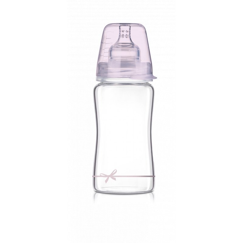 Kojenecká lahev sklenìná 250ml BABY SHOWER holka