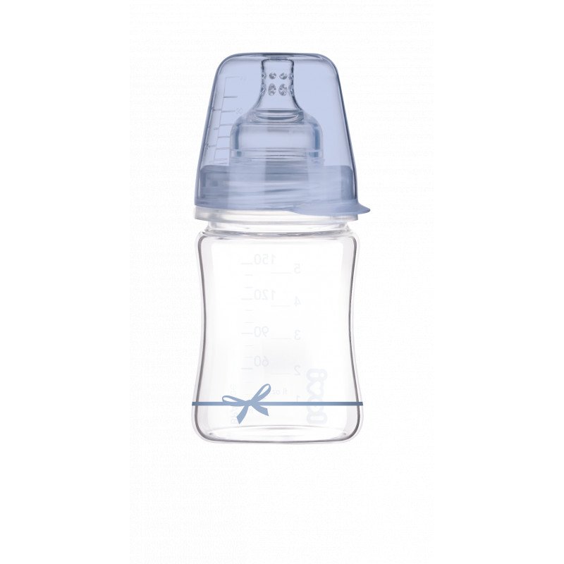 Kojenecká lahev sklenìná 150ml BABY SHOWER kluk