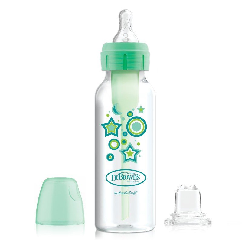 Kojenecká láhev standard 250 ml 6+ úzkohrdlá OPTIONS PLUS zelená