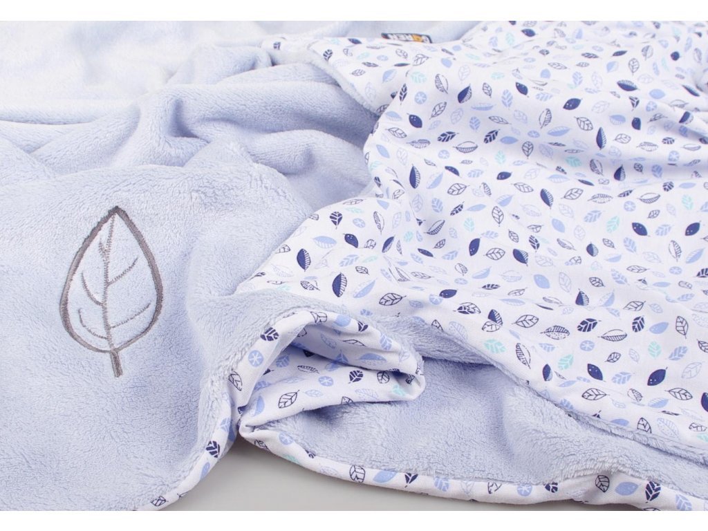 Dìtská deka list Wellsoft bavlna 70x100 cm svìtle modrá