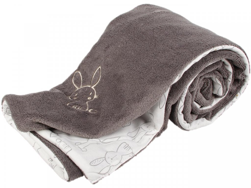 Dìtská deka zajíc 70x100 cm Wellsoft bavlna šedá