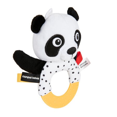 Senzorická hraèka PANDA s kousátkem a chrastítkem BabiesBoo