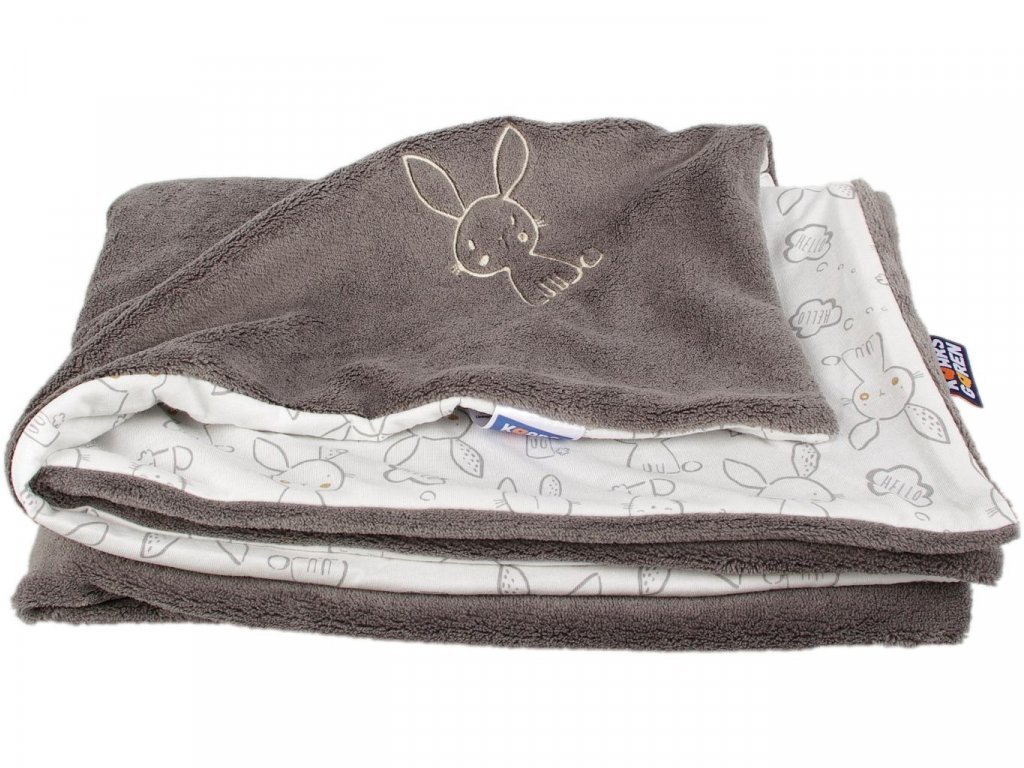Dìtská deka zajíc 70x100 cm Wellsoft bavlna šedá - zvìtšit obrázek